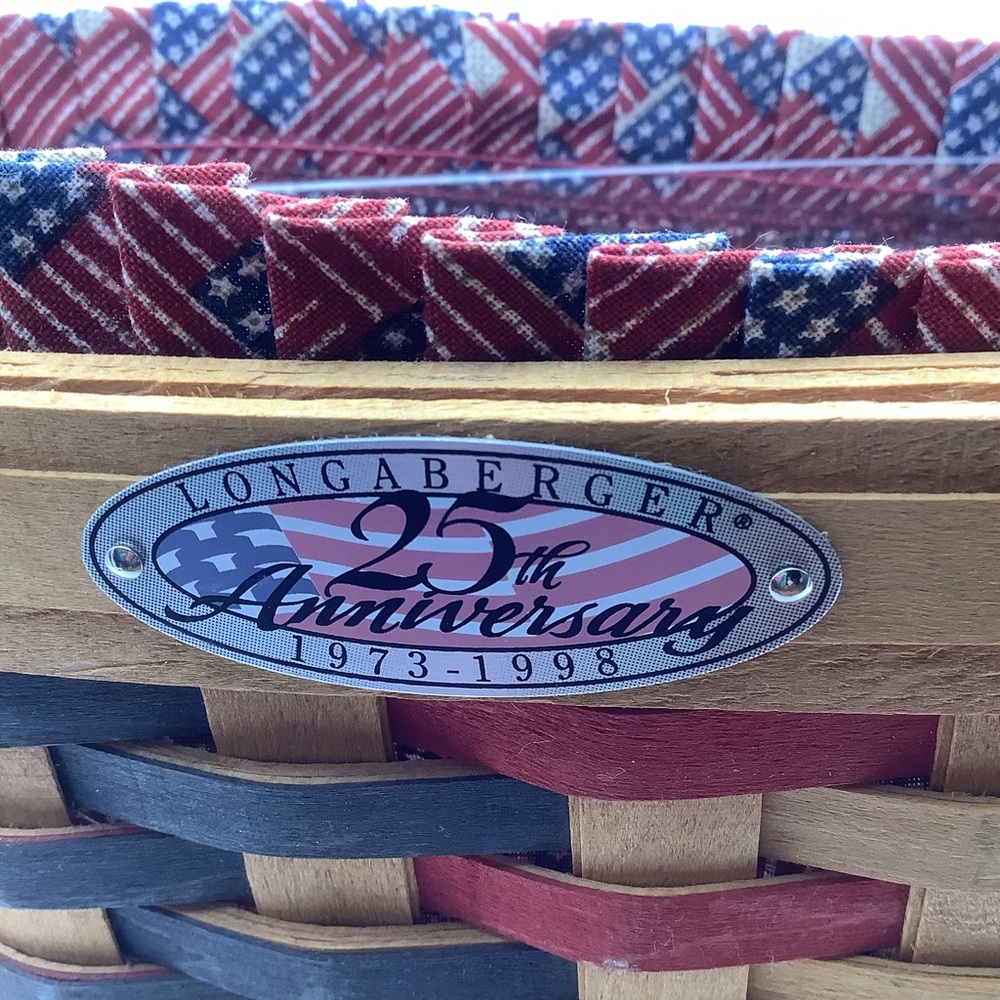 Vintage 1998 Longaberger 25th Anniversary Handled Basket - Picture 8 of 12